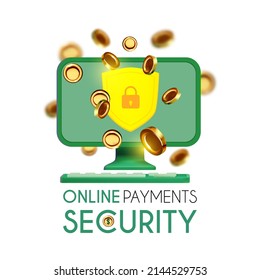 Online banking security. E-commerce protection. Mobile sales. E-money concept