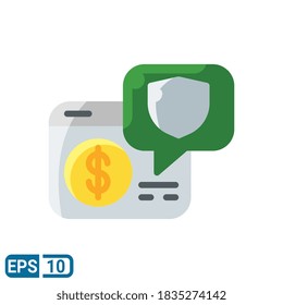 Online-Banking-Sicherheitssymbol in flachem Stil einzeln auf weißem Hintergrund. EPS10