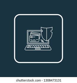 Online banking security icon line symbol. Premium quality isolated secure payment element in trendy style.