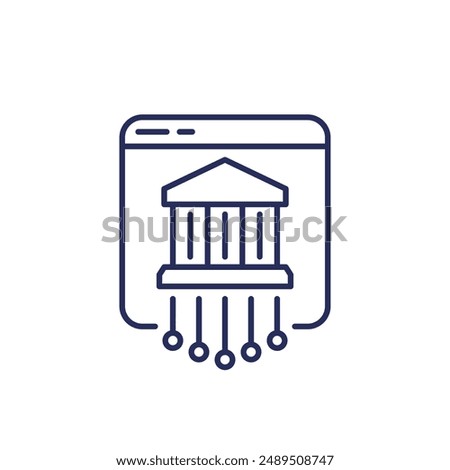 online banking services line icon on white