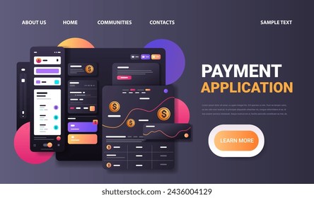 online banking smart wallet payment application fintech business investment concept horizontal copy space