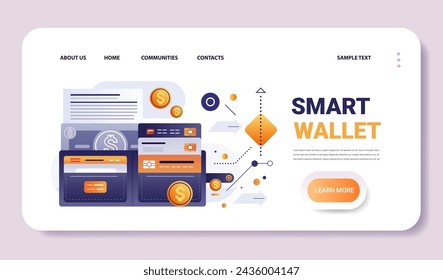 online banking smart wallet payment application fintech business investment concept horizontal