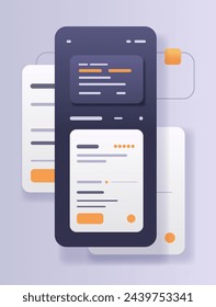 banca en línea monedero inteligente aplicación móvil fintech concepto de inversión de negocios vertical