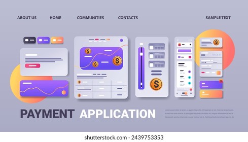 online banking smart wallet payment application fintech business investment concept horizontal copy space