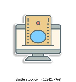 online banking sticker icon. Element of color banking icon. Premium quality sticker design icon. Signs and symbols collection icon for websites, web design