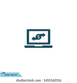 online banking transfer concept logo element 