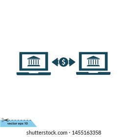 online banking transfer concept logo element 