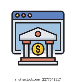 Online banking  vector filled outline Icon Design illustration. SEO Development And Marketing Symbol on White background EPS 10 File