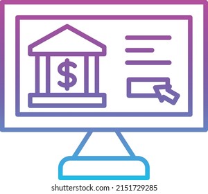 Icono vector de banca en línea. Se puede usar para imprimir, móviles y aplicaciones web.