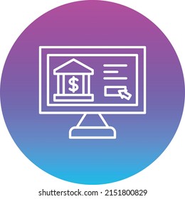 Icono vector de banca en línea. Se puede usar para imprimir, móviles y aplicaciones web.