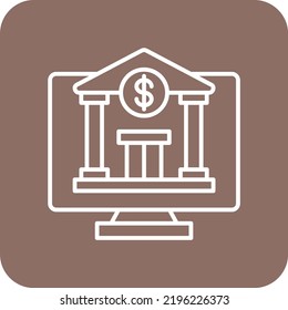 Icono vector de banca en línea. Se puede usar para imprimir, móviles y aplicaciones web.