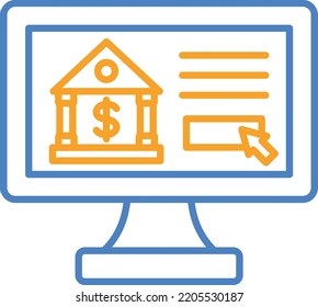 Online Banking Vektorsymbol. Kann für Druck-, Mobil- und Web-Anwendungen verwendet werden.