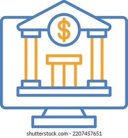 Icono vector de banca en línea. Se puede usar para imprimir, móviles y aplicaciones web.