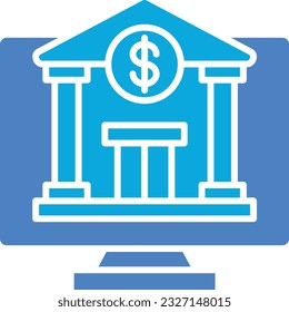 Icono vector de banca en línea. Se puede usar para imprimir, móviles y aplicaciones web.