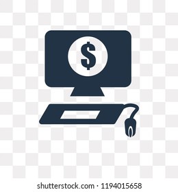 Online banking vector icon isolated on transparent background, Online banking transparency concept can be used web and mobile