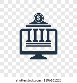 Online banking vector icon isolated on transparent background, Online banking transparency logo concept