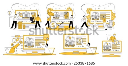 Online banking vector illustration. Navigate digital currents finance with ease through channels online banking is heartbeat financial transactions in vast realm cyberspace