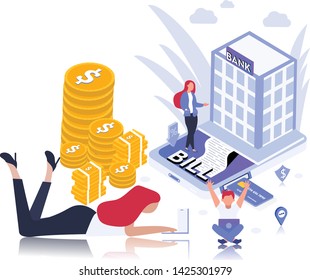 Online banking vector illustration for your web page