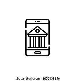 Online Banking Vector Line Illustration. Business and Finance icon 