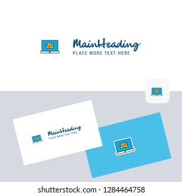 Online banking  vector logotype with business card template. Elegant corporate identity. - Vector