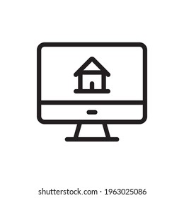 Online Banking Vector Outline Icon. Banking and Finance Symbol EPS 10 FIle