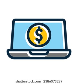 Online Banking Vector Thick Line Filled Dark Colors Icons For Personal And Commercial Use.
