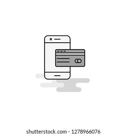 Online banking Web Icon. Flat Line Filled Gray Icon Vector