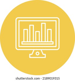 Online Bar Chart line circle icon vector image. Can also be used for web apps, mobile apps and print media.