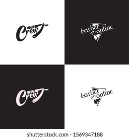 Online barber shop logo template