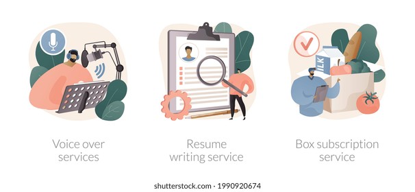 Online based jobs abstract concept vector illustrations.