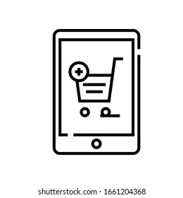 Icono de línea de cesta en línea, signo de concepto, ilustración de vector de contorno, símbolo lineal.