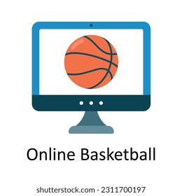 Online Basketball Vector  Flat Icon Design illustration. Sports and games  Symbol on White background EPS 10 File