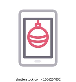 online bauble colour line vector icon