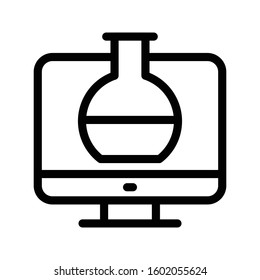 online beaker vector thin line icon 