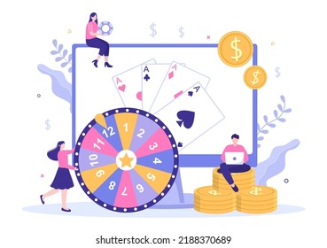 Online Betting Sports Game with Gold Coins and Live Bet Application Service Sport Broadcast in Hand Drawn Cartoon Flat Illustration