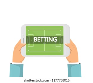 Online betting, tablet in hands, make money online