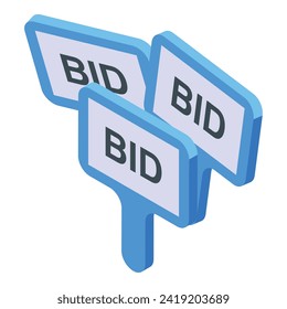 Online bid icon isometric vector. Real estate. Tech legal finance