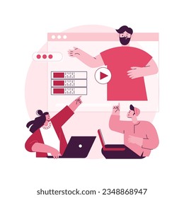 Online big data courses abstract concept vector illustration. Big data course, online degree program, digital education, study programming, distance developer certification abstract metaphor.