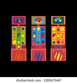 Online Big slots casino marketing banner, tap to play button. Mobile phone with screenshot of slots logo with flying coins, explosion bright flash, colored ads. Now on your mobile device. Vector