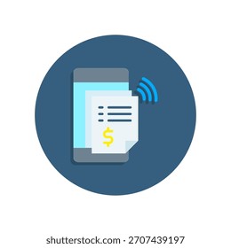 Ilustración vectorial plana de icono de factura en línea