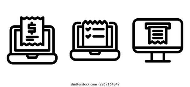 online bill icon or logo isolated sign symbol vector illustration - high quality black style vector icons