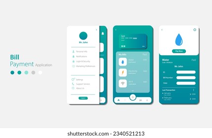 Online-Zahlungsdesign für mobile App. Grafische Benutzeroberfläche für mobile Anwendungen