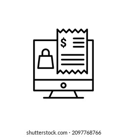 icono de pago de facturas en línea en vector. Logotipo