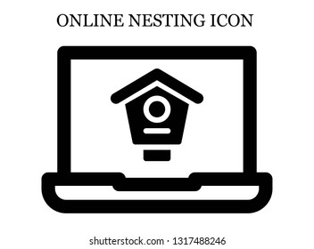online Bird house icon. Editable online Bird house icon for web or mobile.