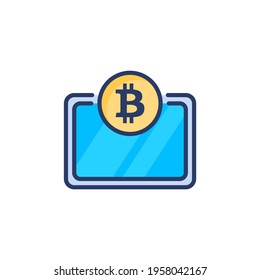 Online Bitcoin icon in vector. Logotype