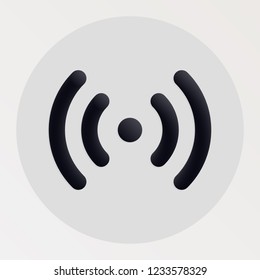 Online blended bold black line icon. Vector illustration of radio waves shape fluid pictogram in a circle over white background for your graphic and web design