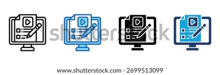 Online Blog Icon Multi Style Vector Illustration