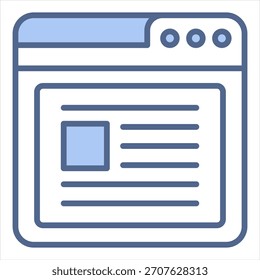Online Blogging Blue Icon Vector Illustration