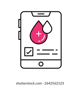 Ícone de estilo de ilustração de contorno Preenchido do vetor de Compromisso Sanguíneo Online. Arquivo EPS 10