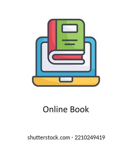 Ilustración de diseño de icono de vector de contorno de libro relleno en línea sobre fondo blanco. Archivo EPS 10